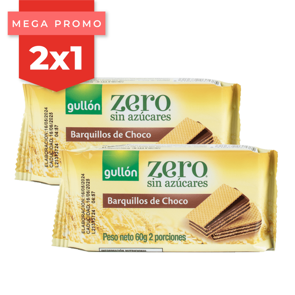 2x1 GULLON GALLETA BARQUILLO CHOCO ZERO 60G