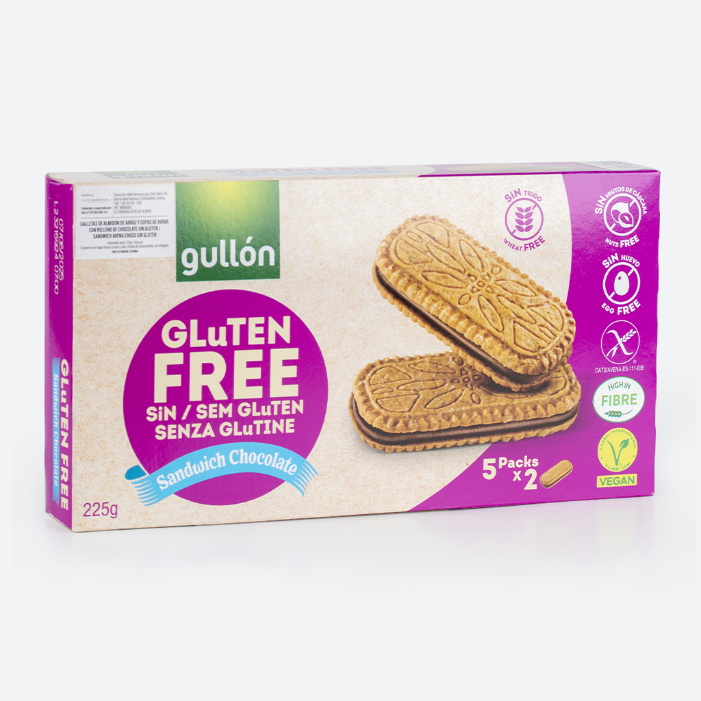 2x1 GULLON GALLETA SANDWICH AVENA CHOCO SIN GLUTEN 225G