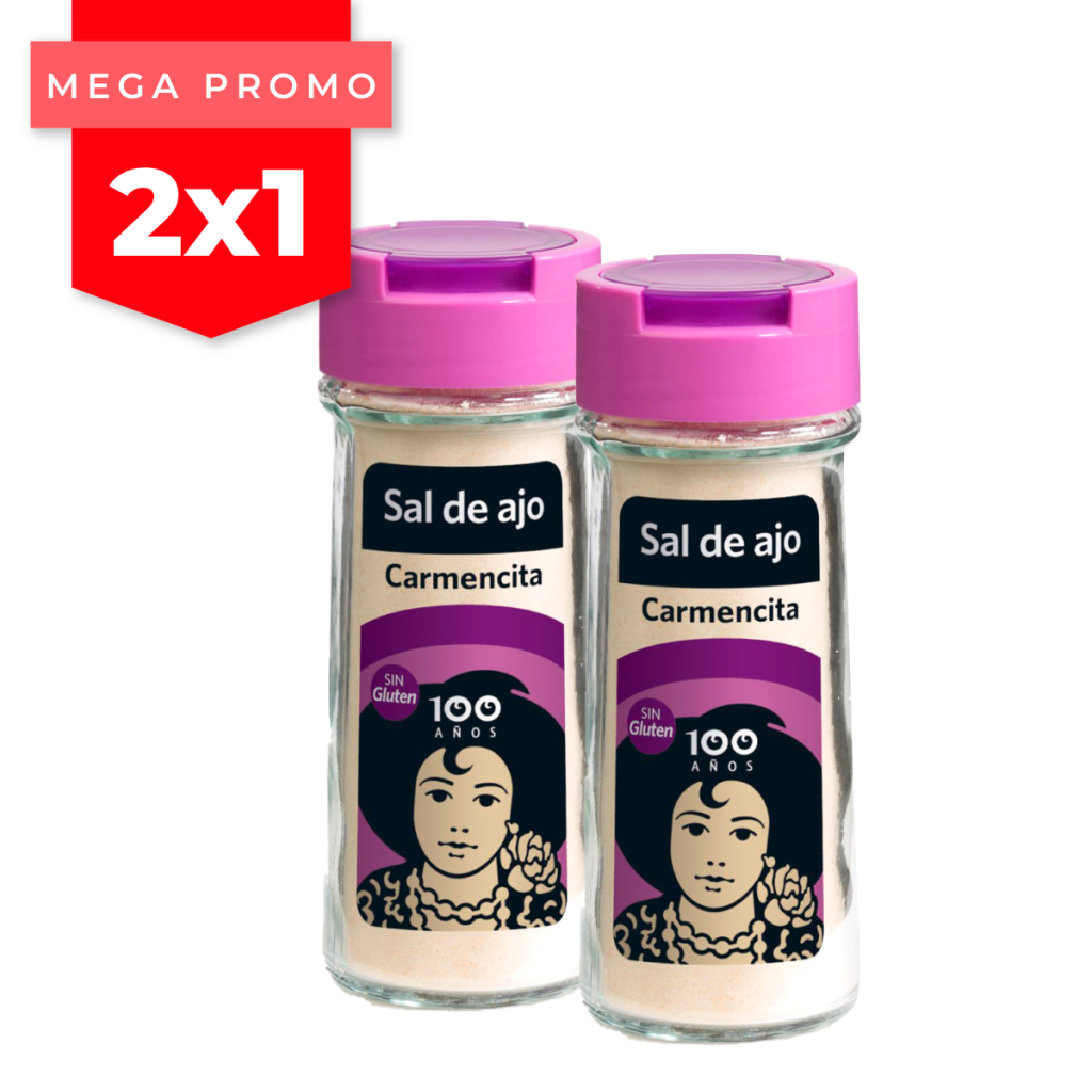 2x1 SAL DE AJO 98G TARRO CRISTAL- CARMENCITA