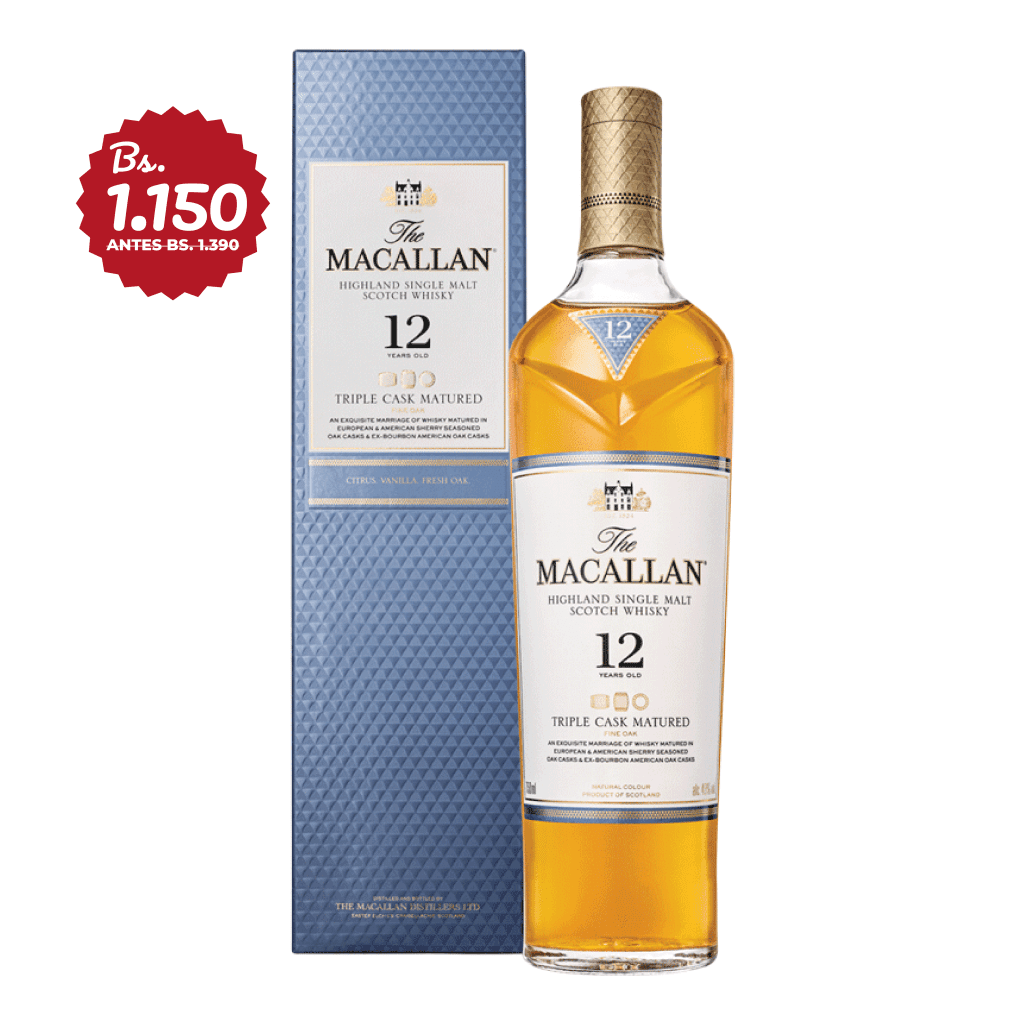 WHISKY THE MACALLAN TRIPLE CASK 12 AÑOS 700 ML