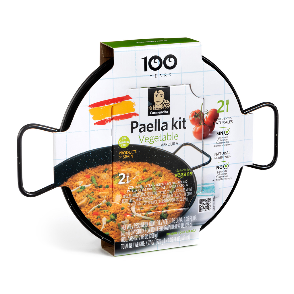 CAR. PAELLA KIT VERDURA 266G CON PAELLERA ESMALTADA - 2 RACIONES